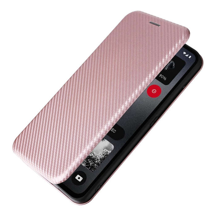 For Nothing CMF Phone 1 Carbon Fiber Texture Flip Leather Phone Case(Pink)