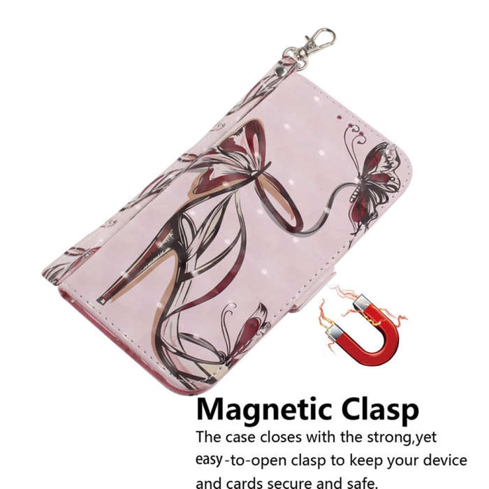 For Honor X6b 3D Colored Horizontal Flip Leather Phone Case(Butterfly High-heeled)