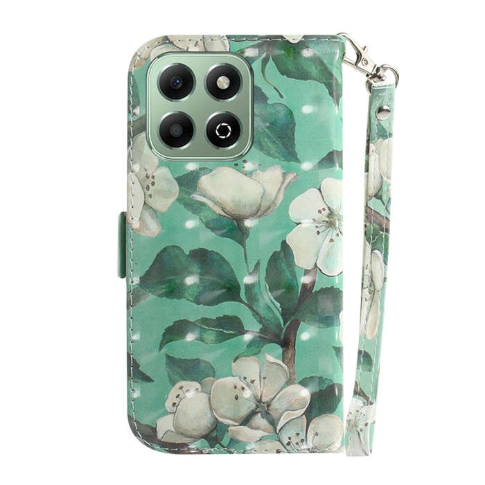 For Honor X6b 3D Colored Horizontal Flip Leather Phone Case(Watercolor Flower)