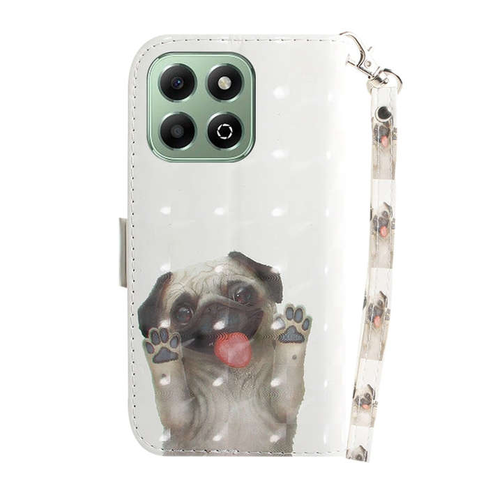 For Honor X6b 3D Colored Horizontal Flip Leather Phone Case(Pug)