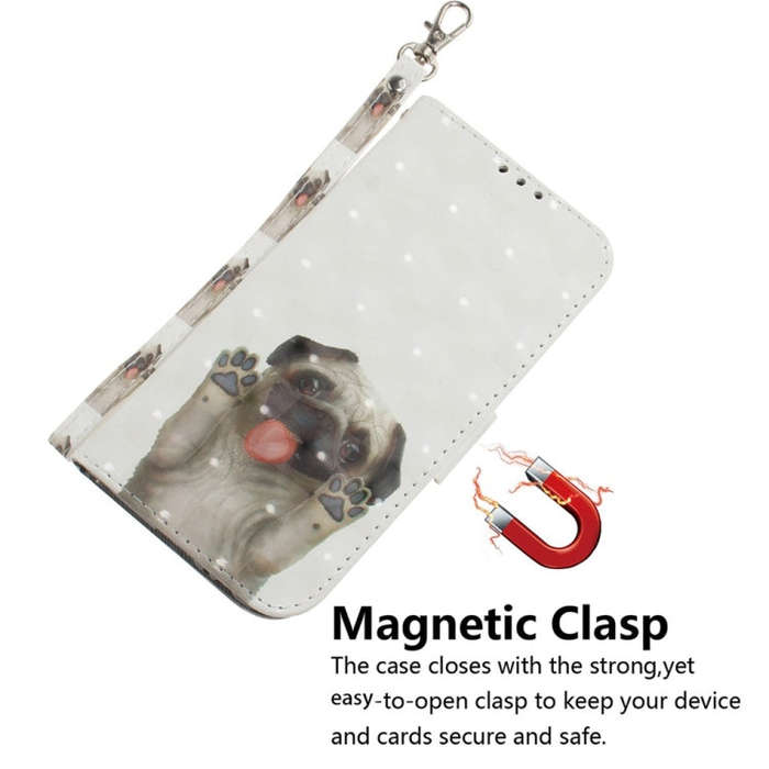 For Honor X6b 3D Colored Horizontal Flip Leather Phone Case(Pug)