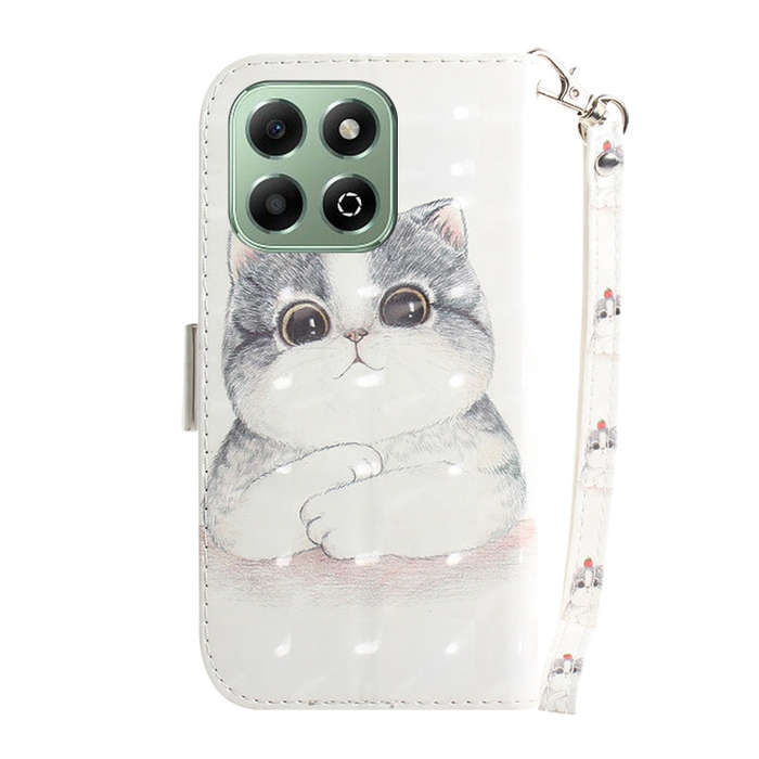 For Honor X6b 3D Colored Horizontal Flip Leather Phone Case(Cute Cat)