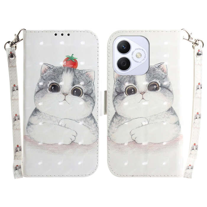 For Honor X60i 3D Colored Horizontal Flip Leather Phone Case(Cute Cat)