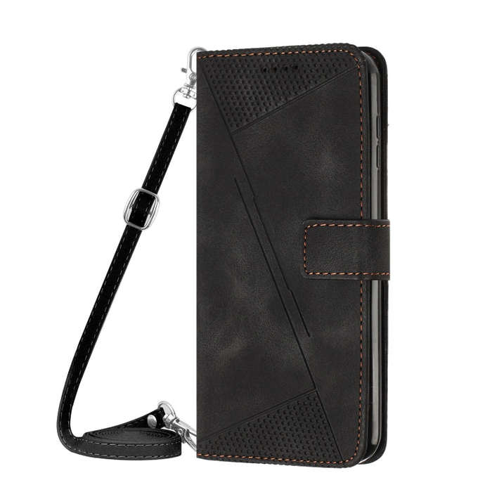 For Honor 200 Lite Global Dream Triangle Leather Phone Case with Lanyard(Black)