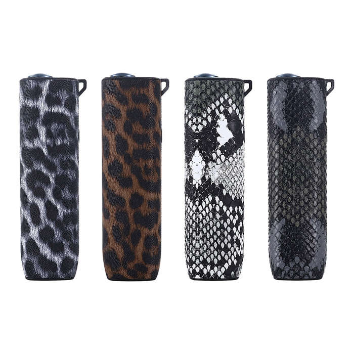 For IQOS ILUMA ONE Snake Pattern TPU+PU Electronic Cigarette Protective Case with Lanyard(Grey Wh...