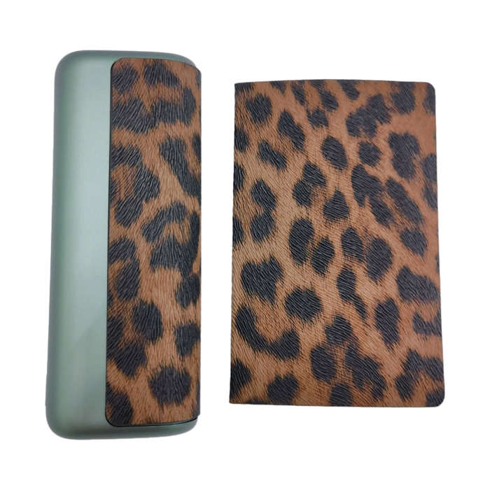 For IQOS ILUMA Prime PU Leather Electronic Cigarette Protective Case(Leopard Brown)