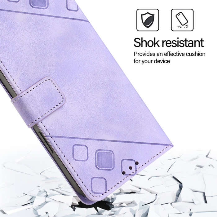 For Honor X6b Skin-feel Embossed Leather Phone Case(Light Purple)