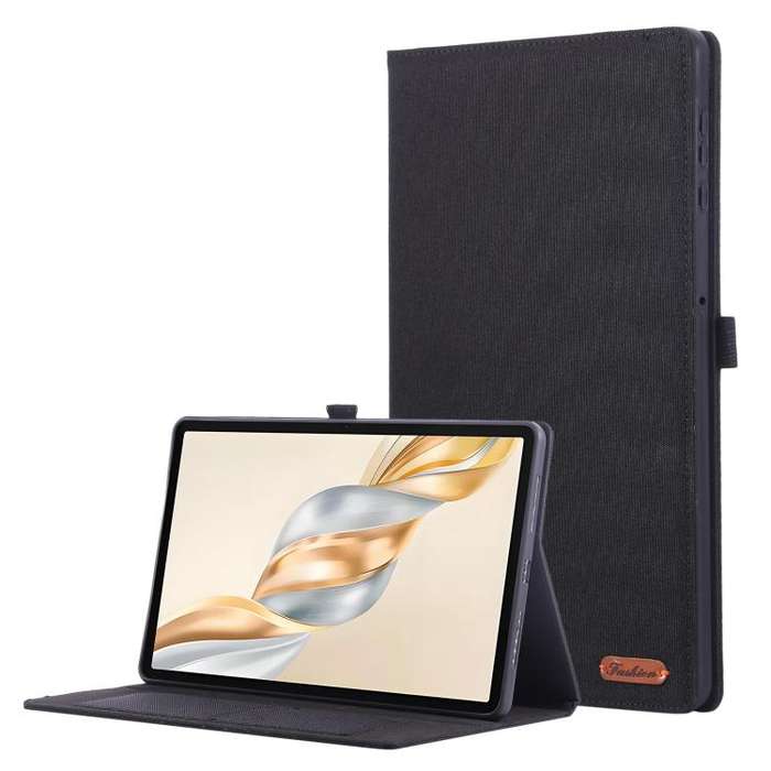 For Honor Pad X9a Fabric Texture Horizontal Flip Leather Tablet Case(Black)