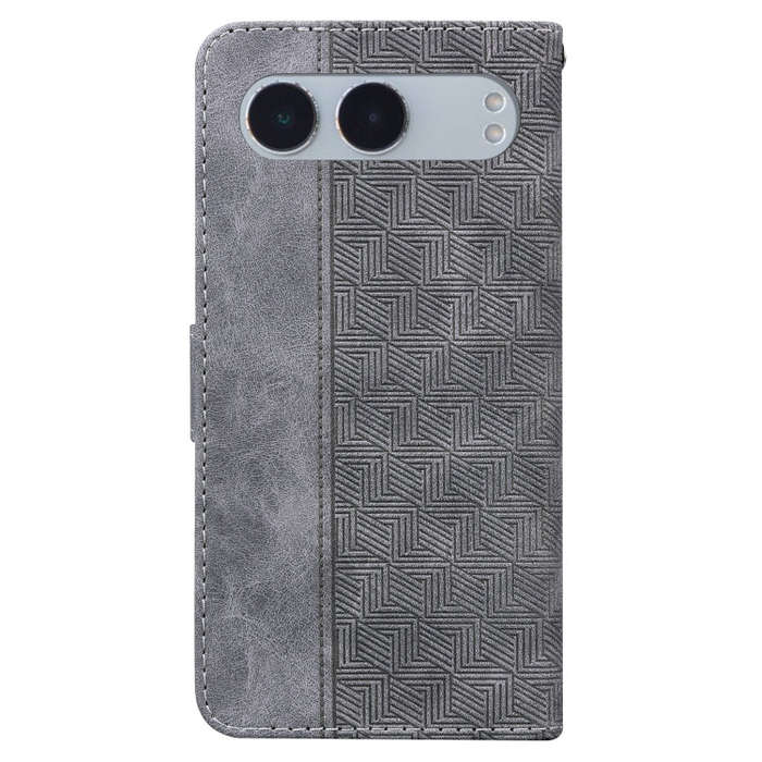 For OnePlus Nord 4 Geometric Embossed Leather Phone Case(Grey)