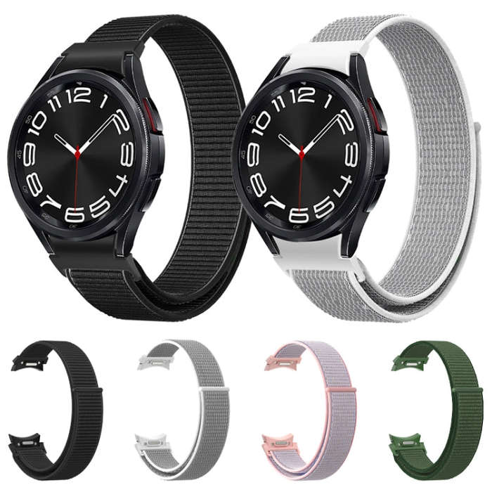 For Samsung Galaxy Watch  7 / 6 Woven Nylon Loop Watch Band(Black)