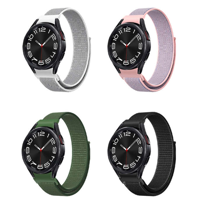 For Samsung Galaxy Watch  7 / 6 Woven Nylon Loop Watch Band(Black)