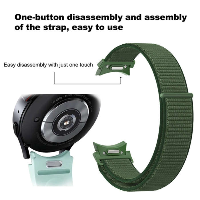 For Samsung Galaxy Watch  7 / 6 Woven Nylon Loop Watch Band(Black)