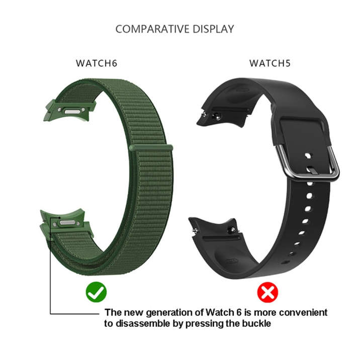 For Samsung Galaxy Watch  7 / 6 Woven Nylon Loop Watch Band(Powder Sand)