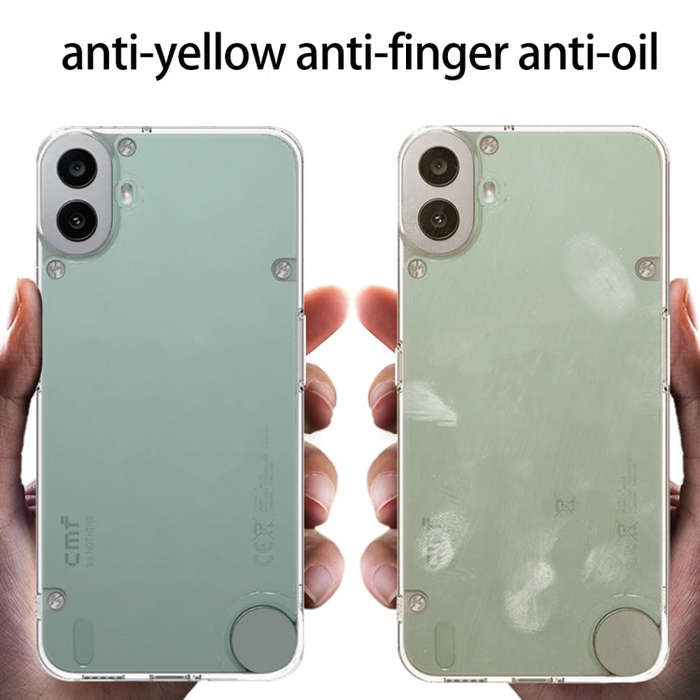 For Nothing CMF Phone 1 Armor Clear TPU Hard PC Phone Case(Matte Black)