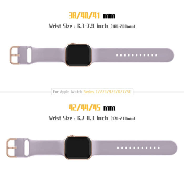 For Apple Watch Series 7 45mm Pin Buckle Silicone Watch Band(Baby Purple)