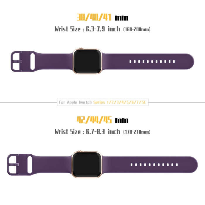 For Apple Watch Series 7 45mm Pin Buckle Silicone Watch Band(Dark Purple)