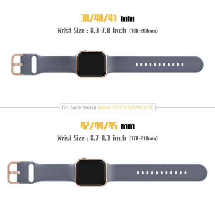 For Apple Watch SE 40mm Pin Buckle Silicone Watch Band(Blue Grey)