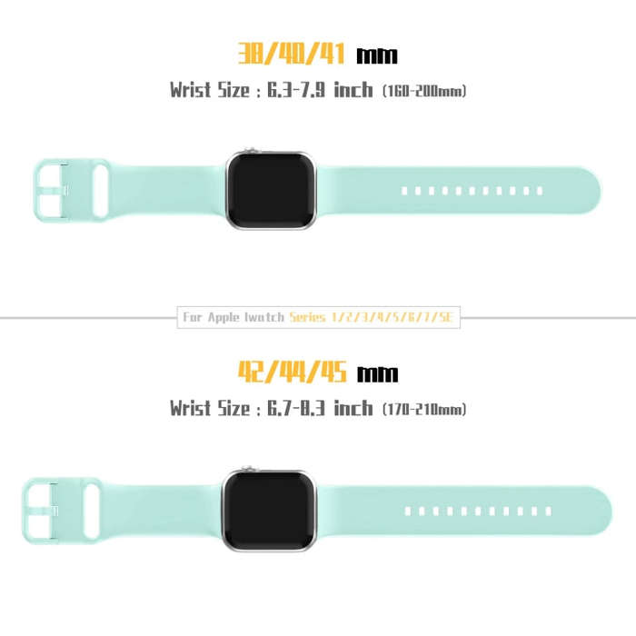 For Apple Watch Series 3 42mm Pin Buckle Silicone Watch Band(Mint Green)