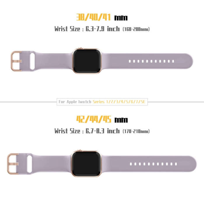 For Apple Watch Series 9 41mm Pin Buckle Silicone Watch Band(Baby Purple)