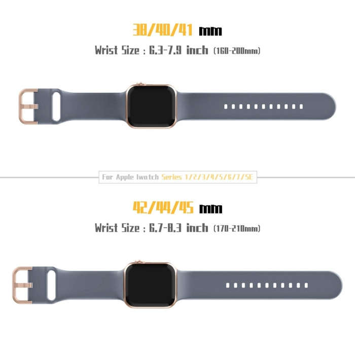 For Apple Watch SE 2023 44mm Pin Buckle Silicone Watch Band(Blue Grey)