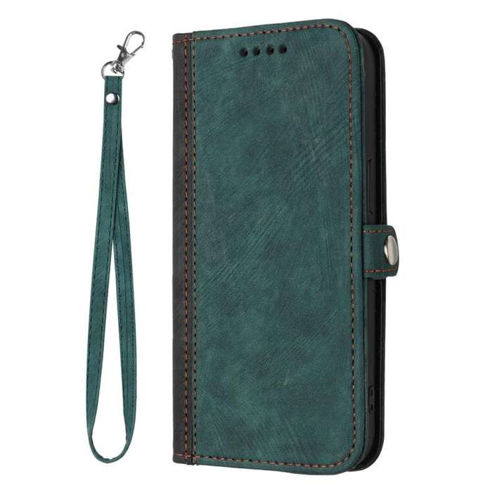 For Motorola Moto G Stylus 5G 2025 Side Buckle Double Fold Hand Strap Leather Phone Case(Dark Green)