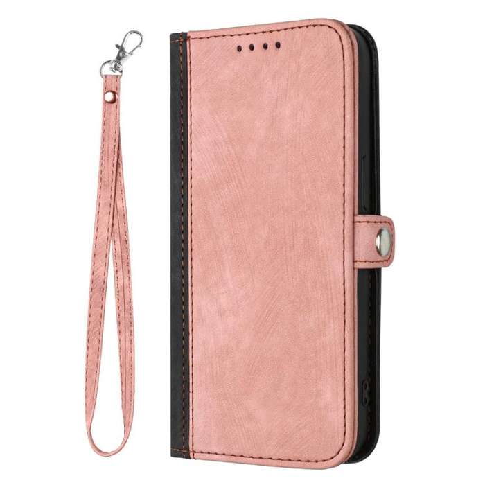 For Motorola Moto G Stylus 5G 2025 Side Buckle Double Fold Hand Strap Leather Phone Case(Pink)