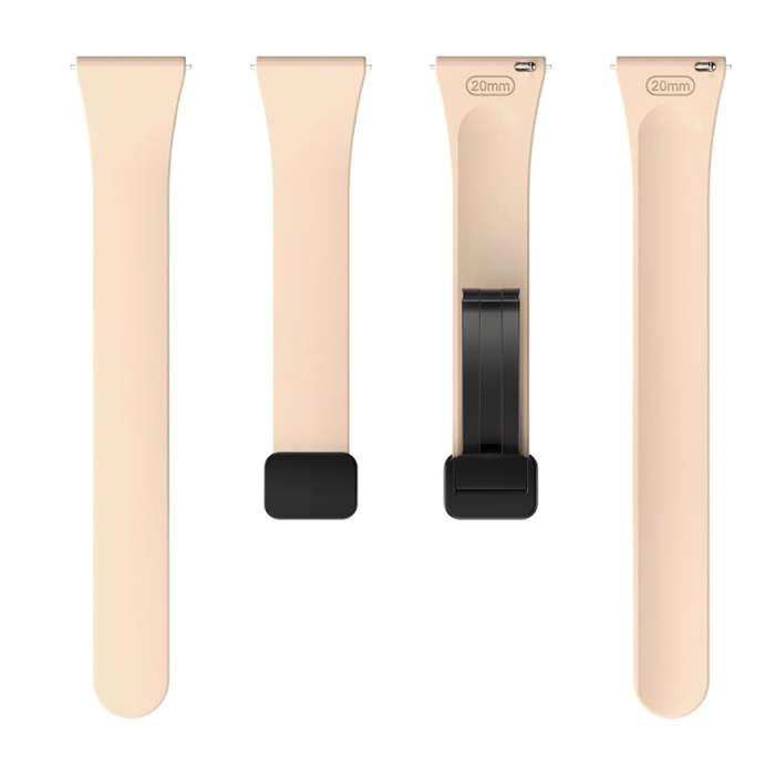 For Samsung Galaxy Watch 6 / 6 Classic Magnetic Black Buckle Slim Silicone Watch Band(Pink)