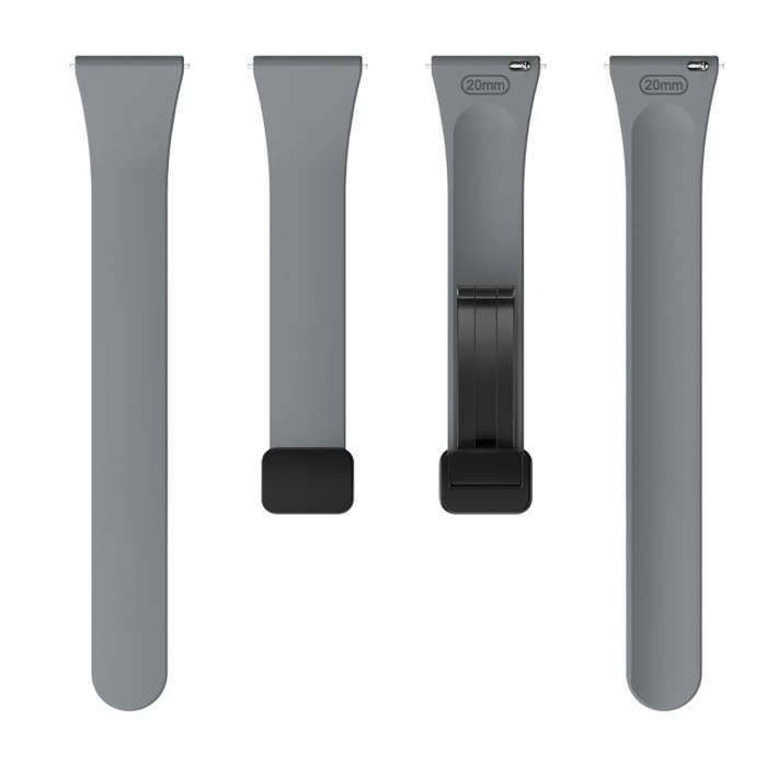 For Samsung Galaxy Watch 6 / 6 Classic Magnetic Black Buckle Slim Silicone Watch Band(Space Grey)