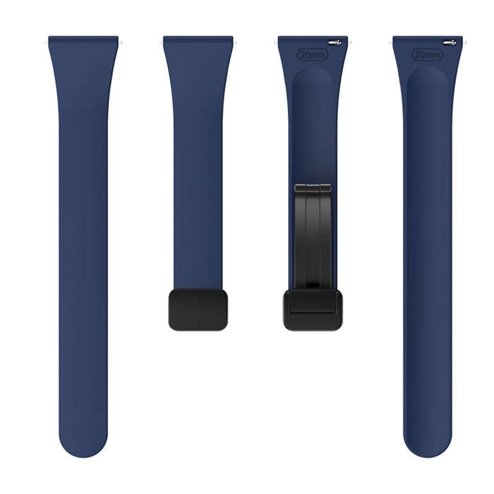 For Samsung Galaxy Watch 6 / 6 Classic Magnetic Black Buckle Slim Silicone Watch Band(Midnight Blue)