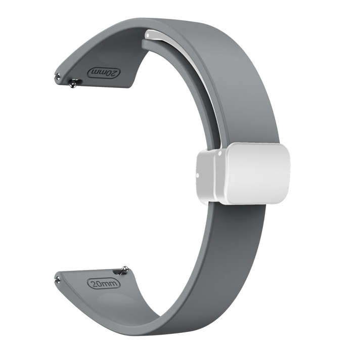For Samsung Galaxy Watch 6 / 6 Classic Magnetic Silver Buckle Slim Silicone Watch Band(Space Grey)