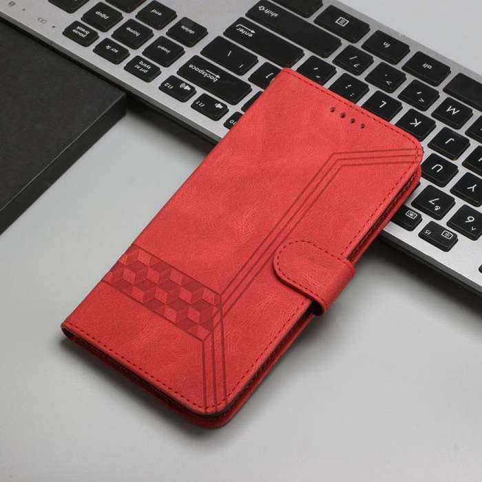 For Motorola Edge 60 Fusion / Edge 5G 2025 Cubic Skin Feel Flip Leather Phone Case(Red)