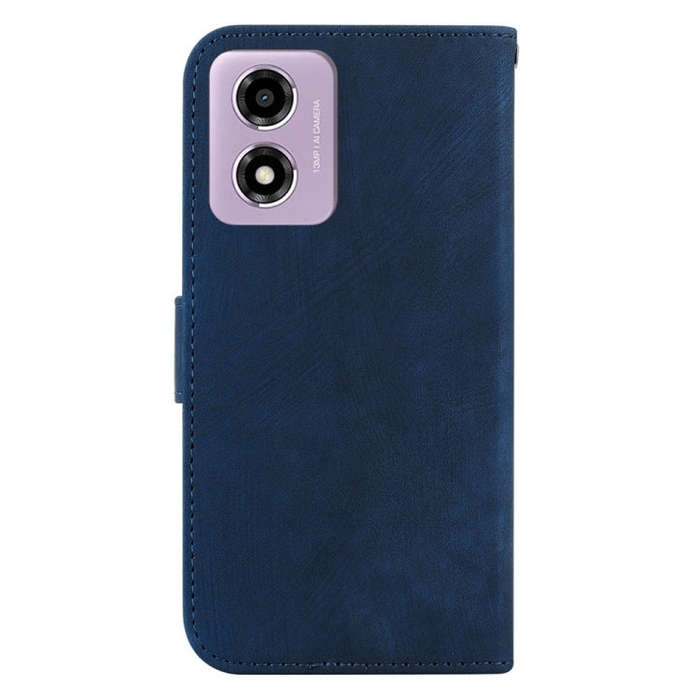 For Motorola Moto G04s / Moto E14 Little Tiger Embossed Leather Phone Case(Dark Blue)