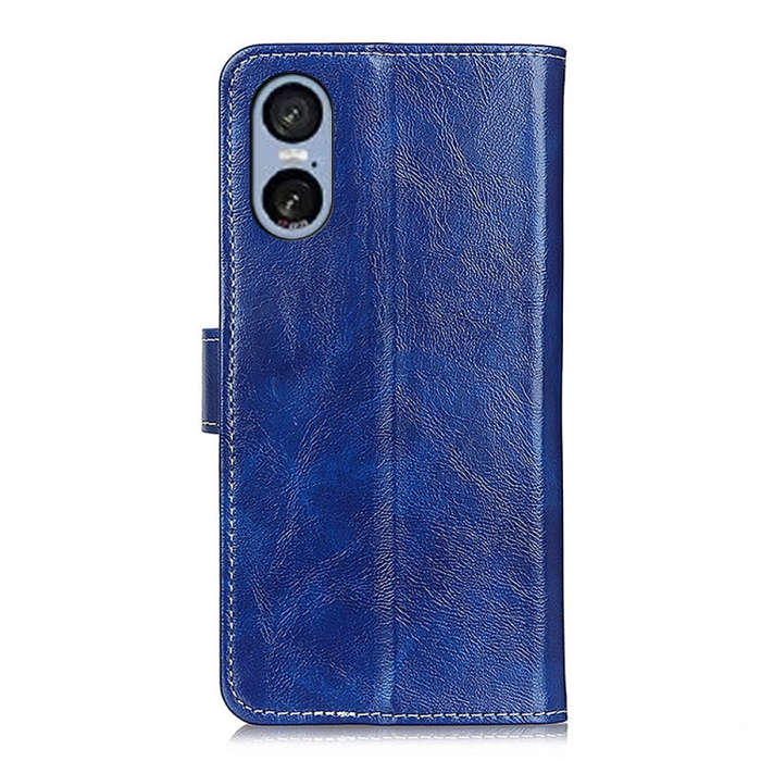 For Sony Xperia 5 VI Retro Crazy Horse Texture Horizontal Flip Leather Phone Case(Blue)