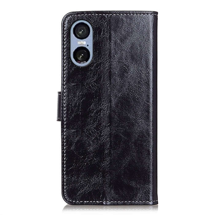 For Sony Xperia 5 VI Retro Crazy Horse Texture Horizontal Flip Leather Phone Case(Black)