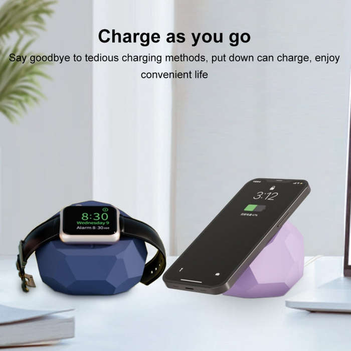 Diamond-shaped 2 in 1 Wireless Charging Silicone Base(White)