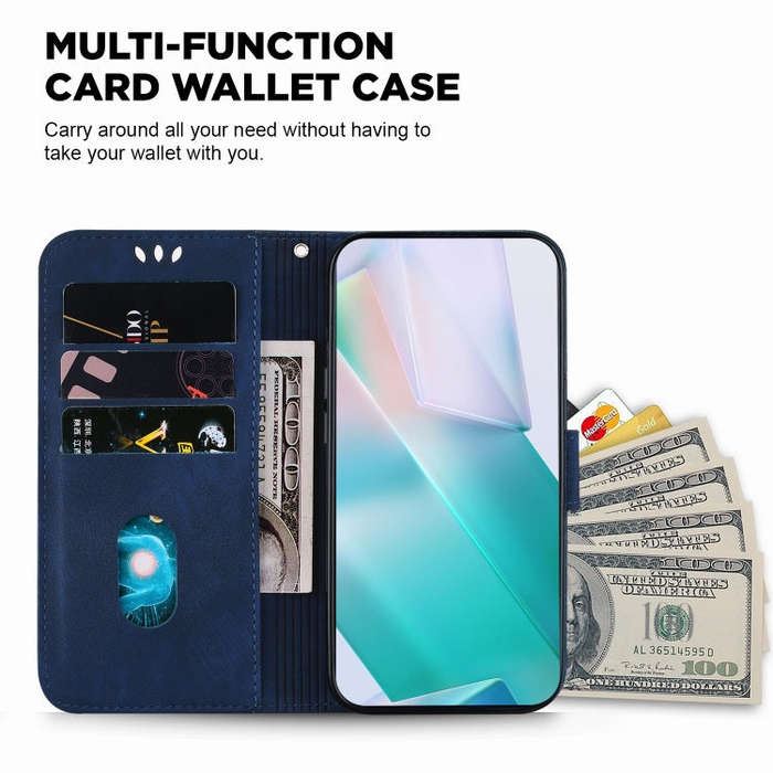 For Honor Magic6 Pro Little Tiger Embossed Leather Phone Case(Dark Blue)