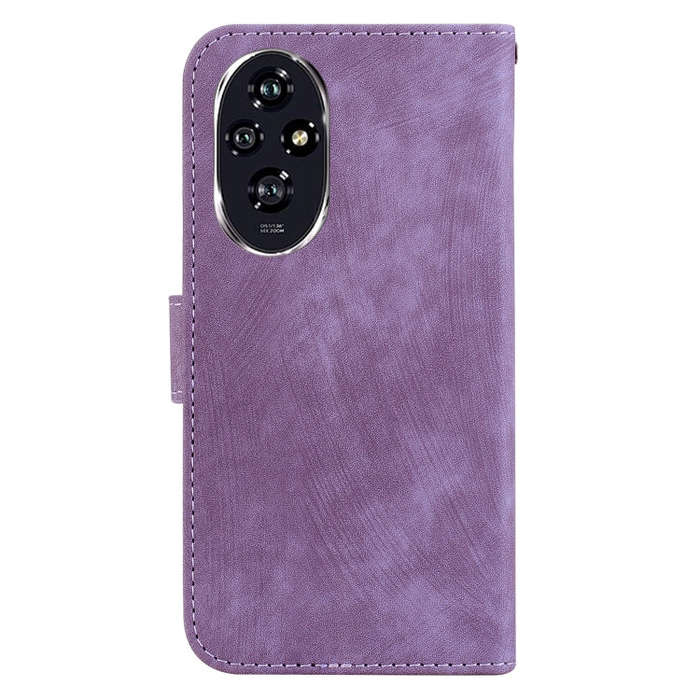 For Honor 200 Little Tiger Embossed Leather Phone Case(Purple)