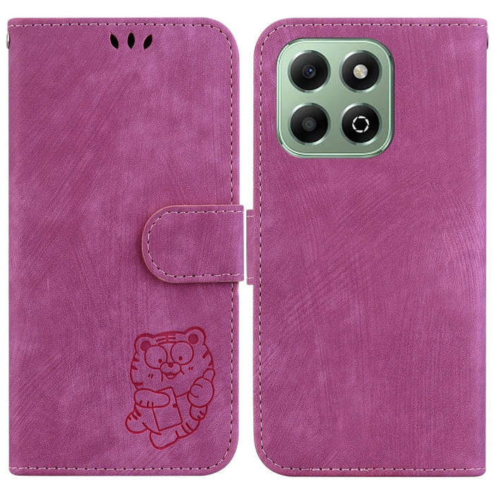 For Honor X6b Little Tiger Embossed Leather Phone Case(Rose Red)