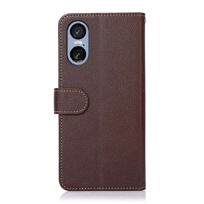 For Sony Xperia 5 VI KHAZNEH Litchi Texture Leather RFID Phone Case(Brown)