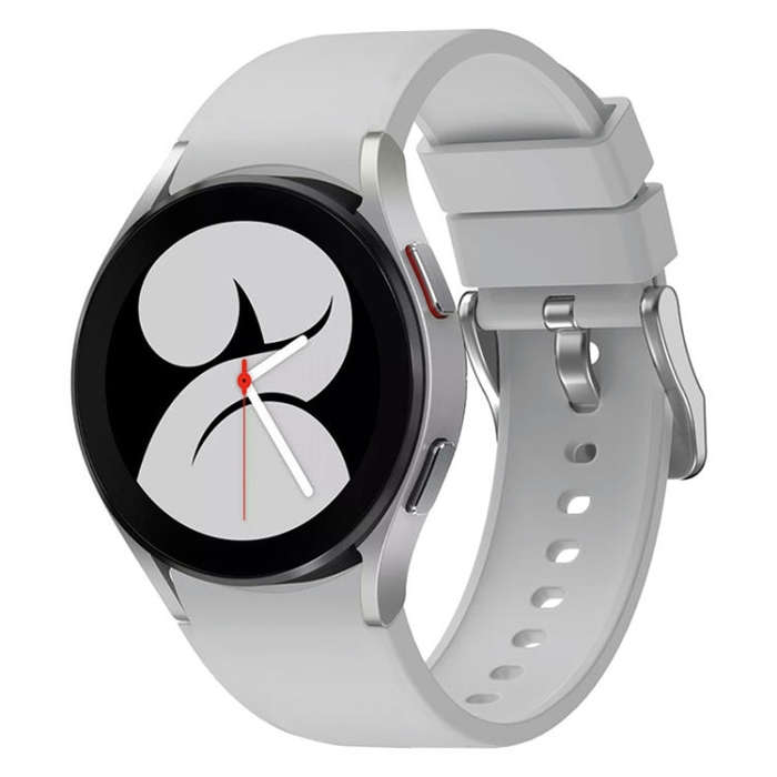 For Samsung Galaxy Watch 6 Solid Color Silicone Silver Buckle Watch Band(Light Grey)