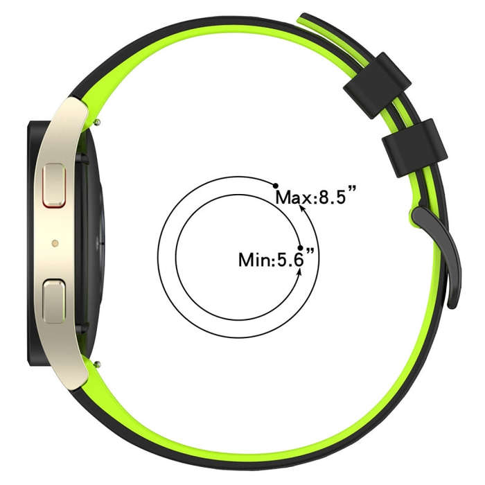 For Samsung Galaxy Watch 6 Sports Two Color Silicone Watch Band(Black+Lime)