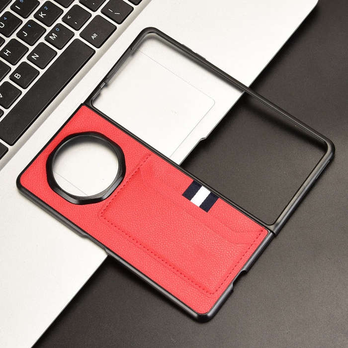 For Honor Magic V3 Litchi Texture Card Slot Phone Case(Red)