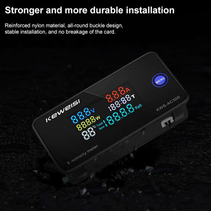 KWS-AC300-20A 50-300V AC Digital Current Voltmeter(Black)