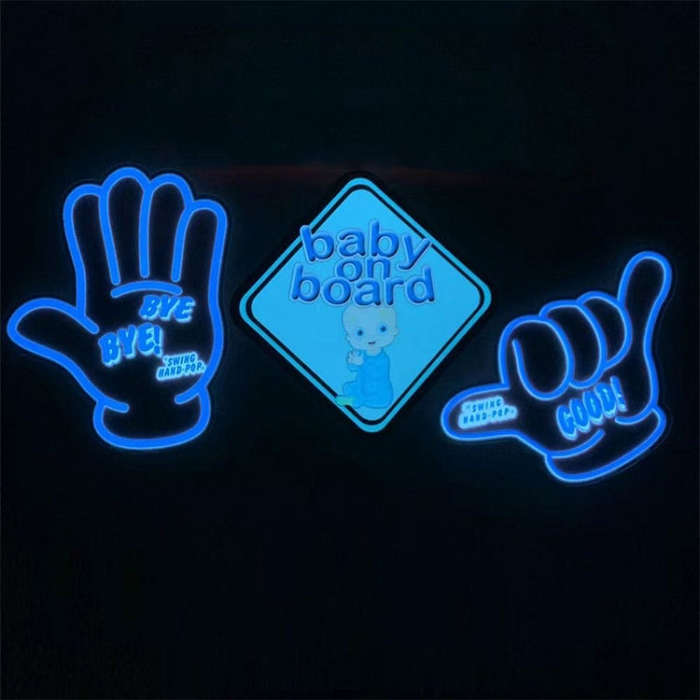 EL Luminous Car Stickers Cold Light Car Stickers Car Luminous Pattern Decoration(Cat)