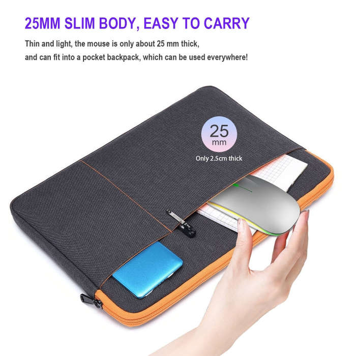 HXSJ M40 2.4GHZ 800,1200,1600dpi Third Gear Adjustment Colorful Wireless Mouse USB Rechargeable(S...