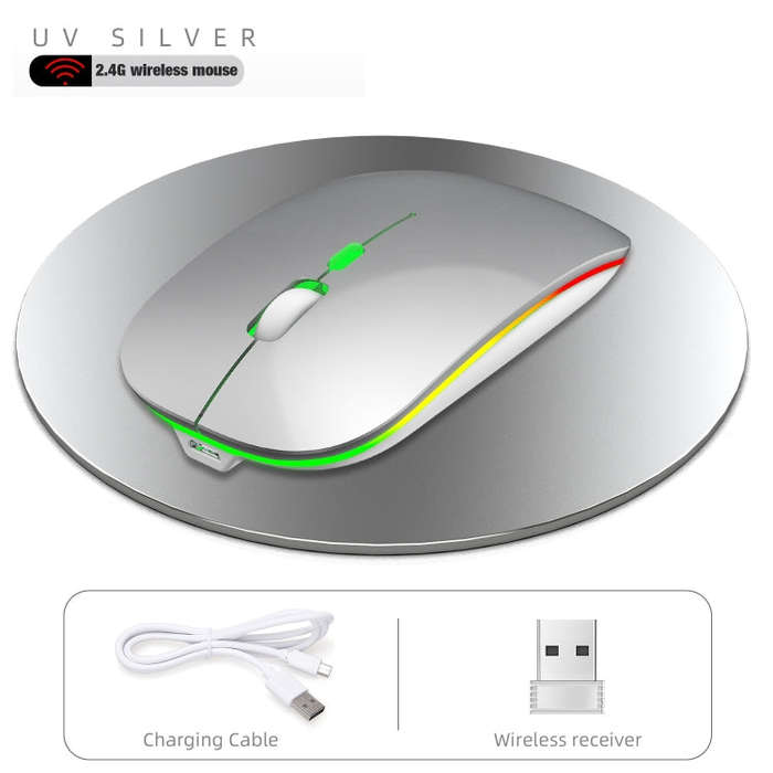 HXSJ M40 2.4GHZ 800,1200,1600dpi Third Gear Adjustment Colorful Wireless Mouse USB Rechargeable(S...