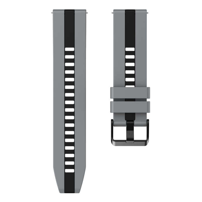 For Huawei Watch GT 3 / GT 3 Pro Vertical Two Color Silicone Watch Band(Dark Grey+Black)