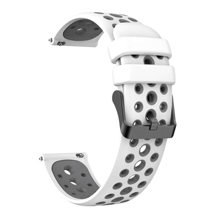For Huawei Watch 4 Two Color Round Hole Silicone Watch Band(Light Grey White)