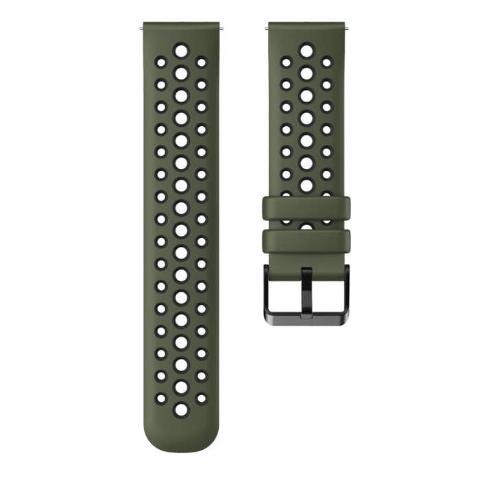 For Huawei Watch 4 Two Color Round Hole Silicone Watch Band(Spruce Green)