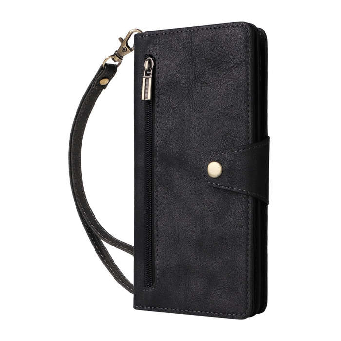 For Google Pixel 9 Pro Rivet Buckle 9 Cards Three Fold Leather Phone Case(Black)